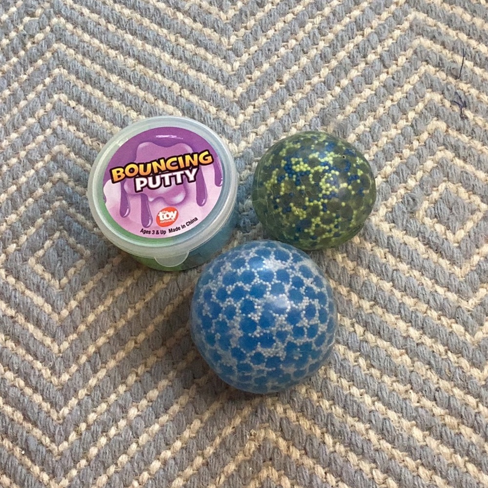 Slime and 2 stress balls